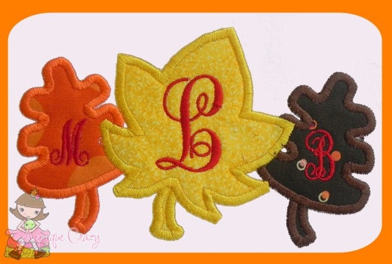 Fall Leaves trio Applique design