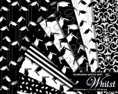 SALE Graduation digital paper Black cap scrapbook college graduation background high school : p0216 v001C Black Il_170x135