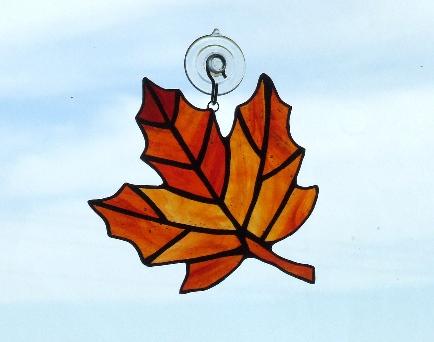 Stained Glass Fall Maple Leaf 1