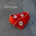 Suede Bracelet for single popper Bright Red Small/Med size - snaps, pops, poppers