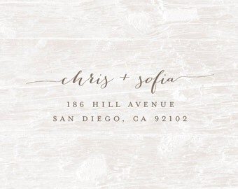 Address Stamp, Custom Address Stamp,Wood handled Rubber Stamp, Calligraphy Stamp, Personalized Gift, Custom Rubber Stamp, Housewarming Gift