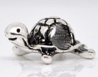 Silver Turtle Beads 18x13mm - 5pcs - Ships IMMEDIATELY from California - B131