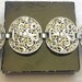 Vintage 60s Silvertone & White Enamel Large Lacy Medallions Bracelet (J-12-249)