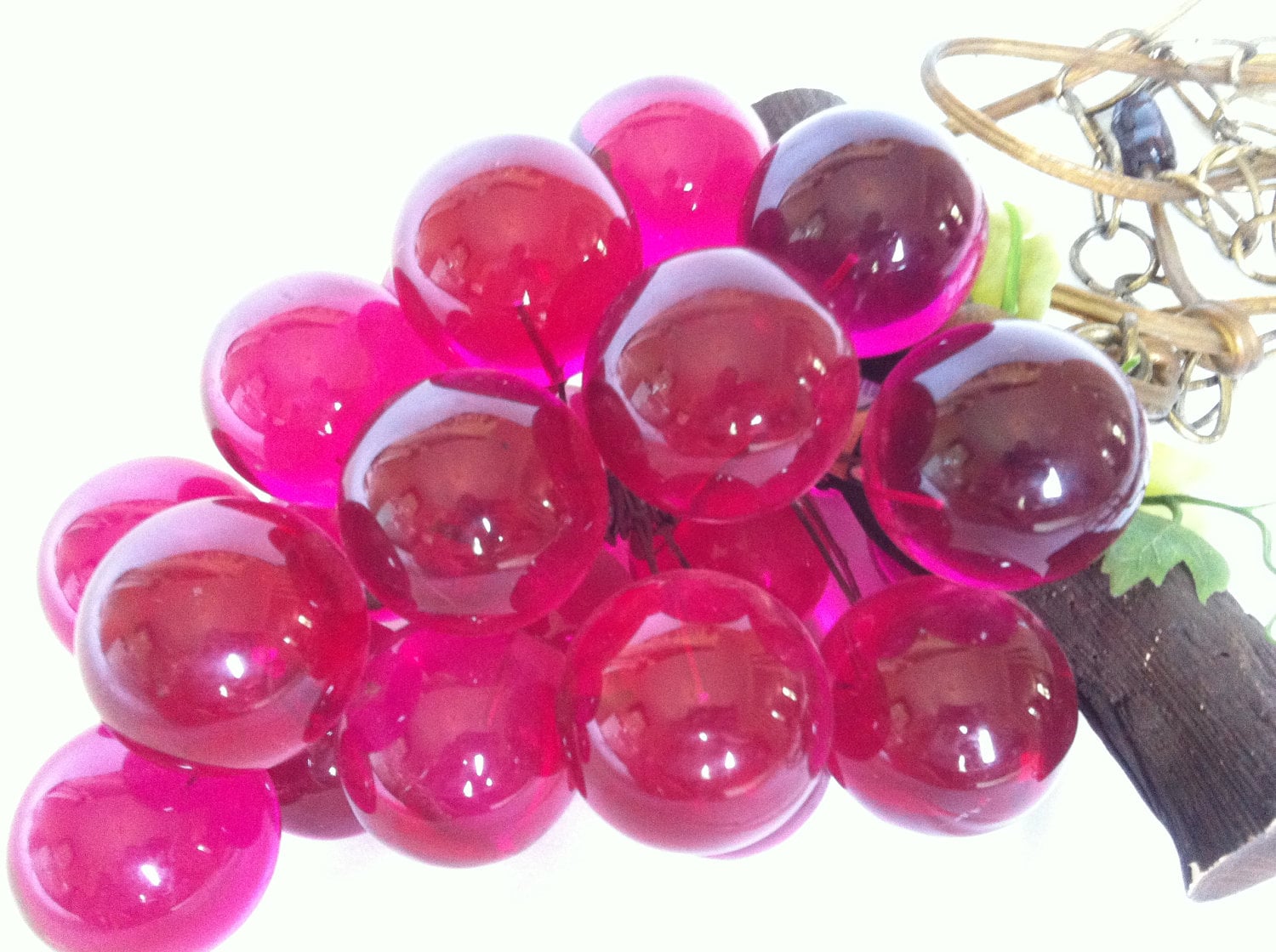 Vintage Swag Purple Grape Cluster Lamp c 1970s