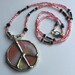 Mini stained glass art peace necklace