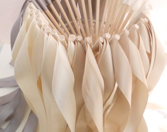Wedding ribbon wands - Set of 50 single ribbon wands