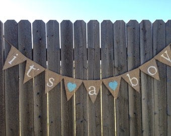 ITS A BOY Banner, Its A Boy Sign, Boy Baby Shower Banner, Pregnancy Announcement Banner, Burlap Baby Shower, Boy Baby Shower Decorations