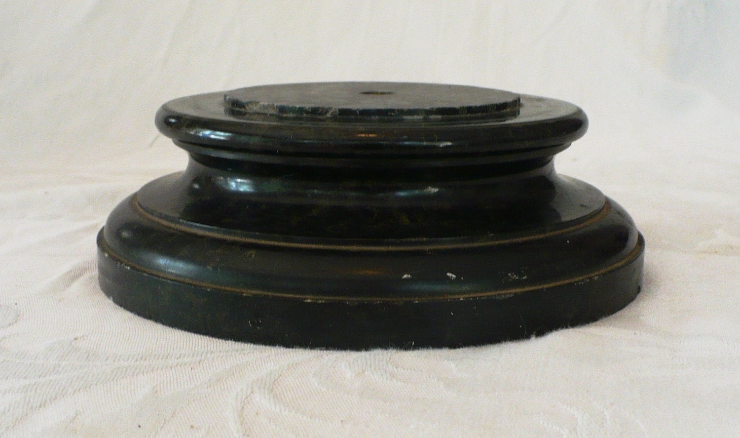 vtg heavy multi tier round black marble base by rescuedobjects vtg heavy multi tier round black marble base by rescuedobjects