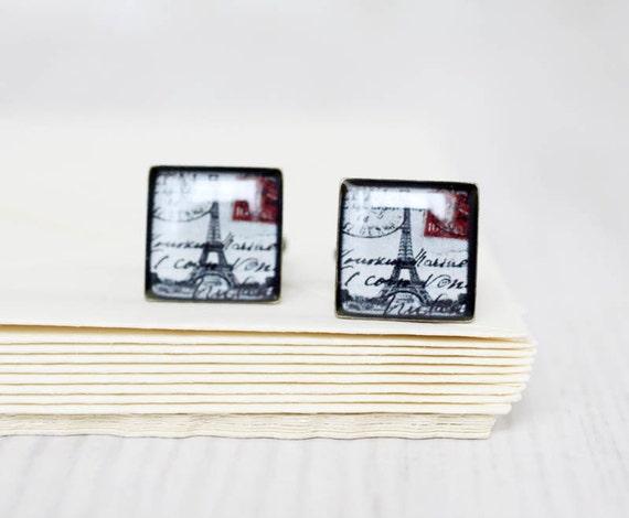 Paris Cufflinks - Eiffel Tower cuff links - Wedding Gifts for Groomsmen - Cuff links for him