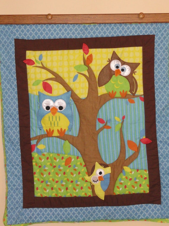 baby-quilt-owls-in-a-tree-appliqued-baby-quilt-felt-and