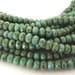 Czech Glass Beads, Turquoise Full Coat Picasso Donut Beads, 7x5mm - 25 beads