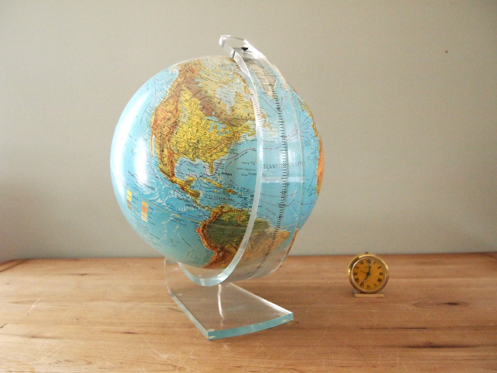 Vintage 12 inch Replogle Globe with Acrylic Stand