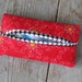 Travel Tissue Holder/Red with Houndstooth Trim