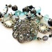 SOLD to Gillian Black aqua long beaded necklace handmade
