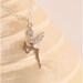 Silver Tinkerbell fairy necklace - Rhodium plated charm and rhinestones - STERLING SILVER chain - Everyday jewelry - Minimalist jewelry