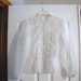 VINTAGE SALE EDWARDIAN Vintage White Organdy Womens Sailor Blouse 1930s - 1940s Handmade 10% Discount