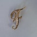 Large Vintage Goldtone Mamselle Letter F Initial Brooch