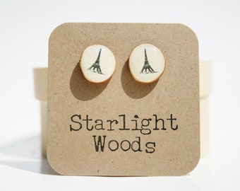 Eiffel tower studs, paris earrings, paris jewelry, minimalisti jewelry, eco-friendly unique gift for her