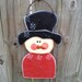 Personalized Whimsical Snowman Hang Sign