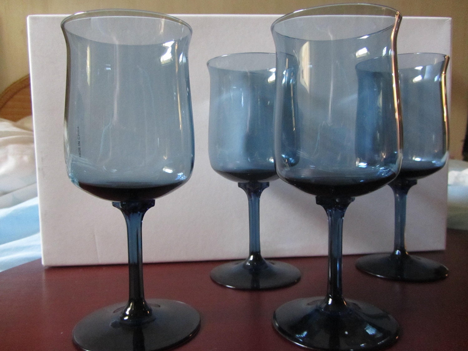 Lenox Blue Mist Crystal Wine Glasses