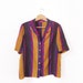 Vintage Silk blouse, mustard geometric size L