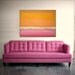 Large Abstract Peach and Pink Original Acrylic Painting Titled: ORANGE CREAM 30x40x1.5" by Ora Birenbaum