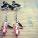 Topaz Pink Luster with Tiny Metal Leaf Clip on, Screw back Clip on, Long Chain Clip Earring