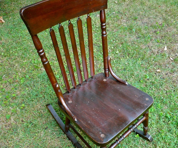 Armless Sewing Rocking Chair Antique Wood Antique Chair