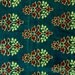 Indian fabric - cotton fabric - Pure cotton block print fabric - green yellow and red motif