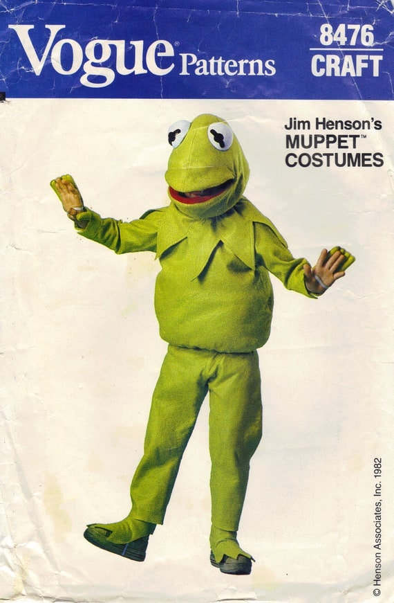 Vogue Sewing Pattern 1980s Kermit The Frog Muppet Costume