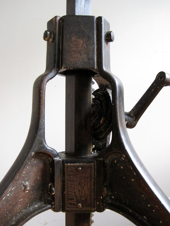 Antique Crank Table in Cast Bronze