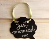 Chalkboard Cloud Speech Bubble Wedding Decoration, Small Photo Prop, Gift Tag - Reusable Rewritable, Wedding Decor, Tree Ornament Il_170x135