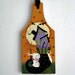 Little Crooked House Breadboard, Halloween, ghost, witch shoe, moon, bats, wood