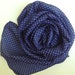 Navy Blue Silk Polka Dot Scarf