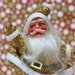 Vintage Santa Plastic Gold Glitter Decoration Kitsch Holiday Christmas Craft