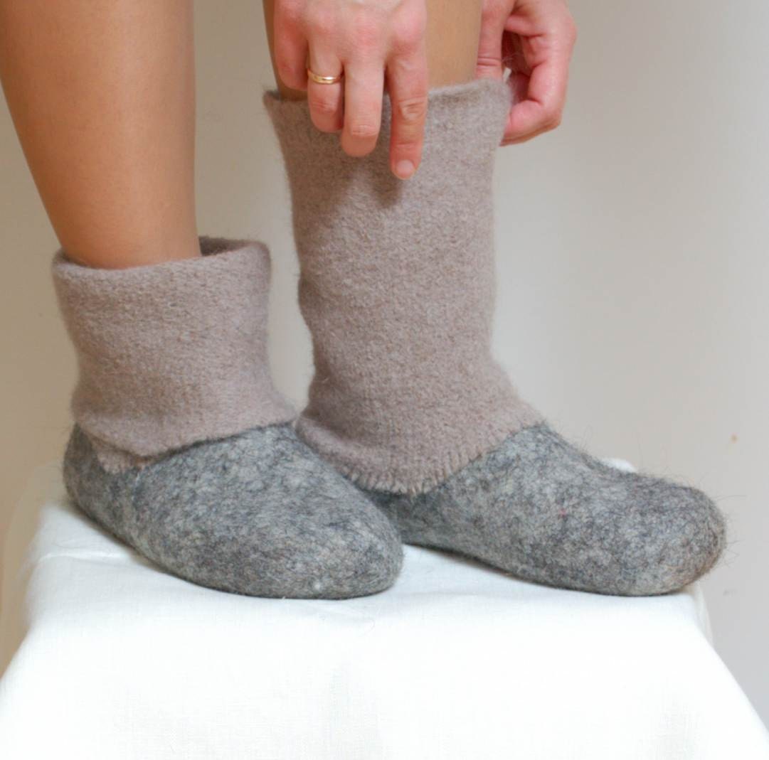 gray slipper boots