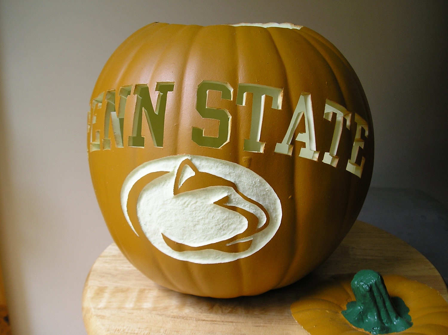 Carved White Penn State Pumpkin