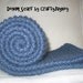 Blue "Denim" Hand Knit Scarf: Extra-Long and Wide with Warm and Cozy Lamb Wool-Acrylic Blend Yarn (Ready to Ship)