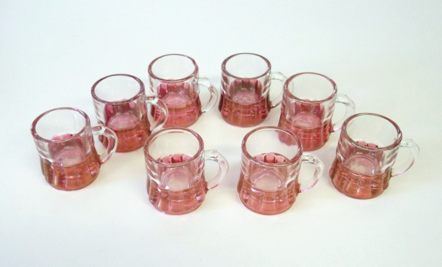 Federal Glass Miniature Beer Mugs Shot Glasses Clear and