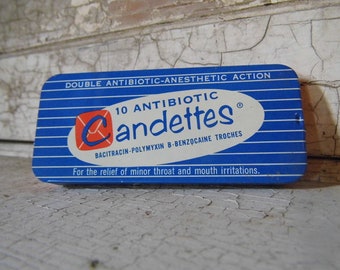 1950s Tin, Throat Soothers, for Industrial, Cottage Chic, Lodge From All Vintage Man