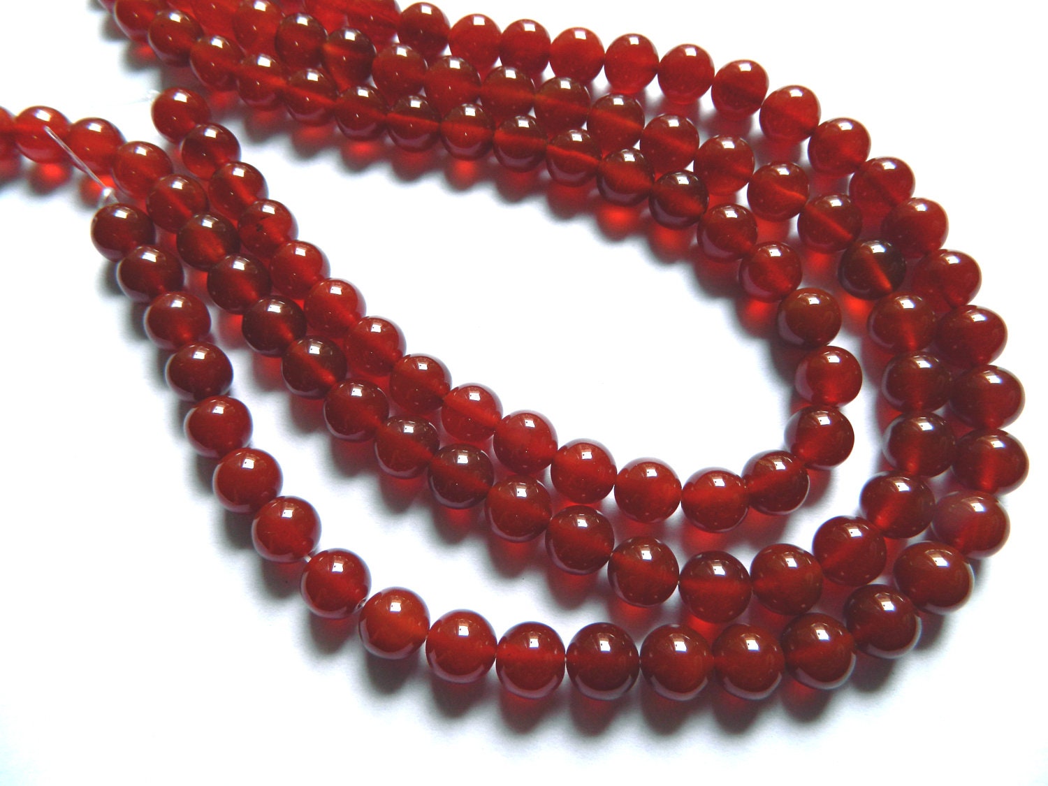 AAA Carnelian smooth roundel beads.14 Long by GemsPebblesandBeads