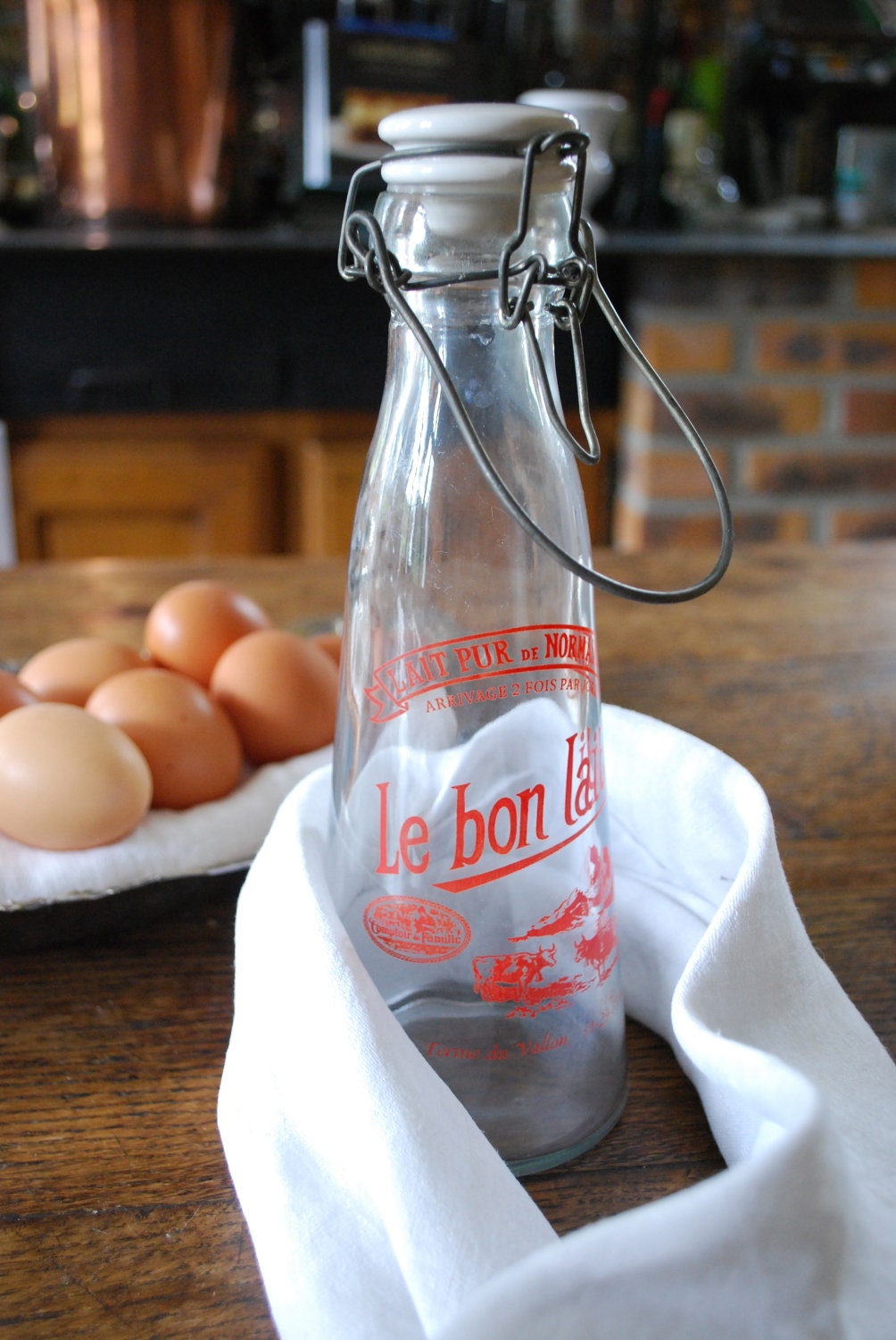 Milk bottle le bon lait de Normandie FRENCH