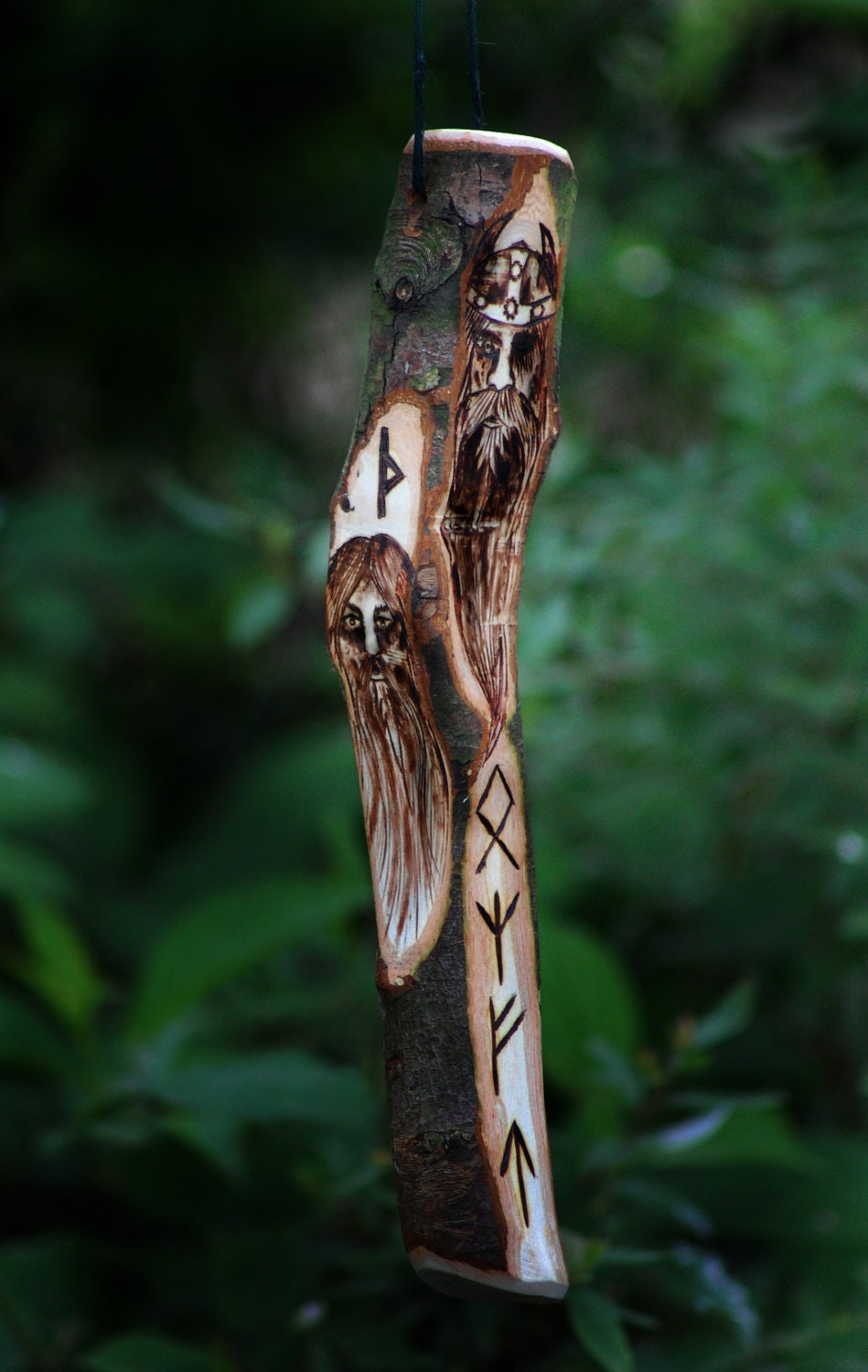 Norse Gods Odin and Thor Hanging Totem.