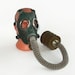 Vintage Soviet Rubber Gas Mask with Hose, Filter and Bag,