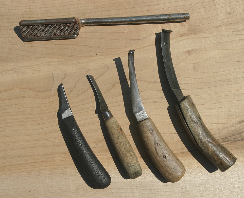 Antique 1800s rare Knifes Scraper Farrier Tools Leather Tools