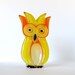 Mod Owl Spoon Rest, Bright Yellow and Orange, 1960's Kitsch
