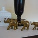 Vintage Brass Elephants, Set of 3, Wildlife Home Decor, Shelf Display, Small Sculpture, Desk Accessory