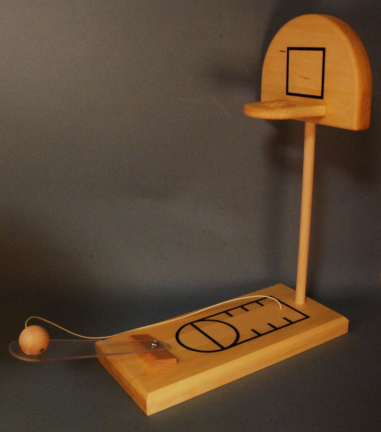 Paddle-Hoop hand crafted reclaimed wood desktop basketball