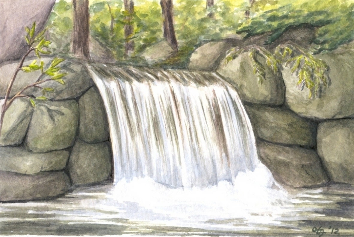easy waterfall drawing