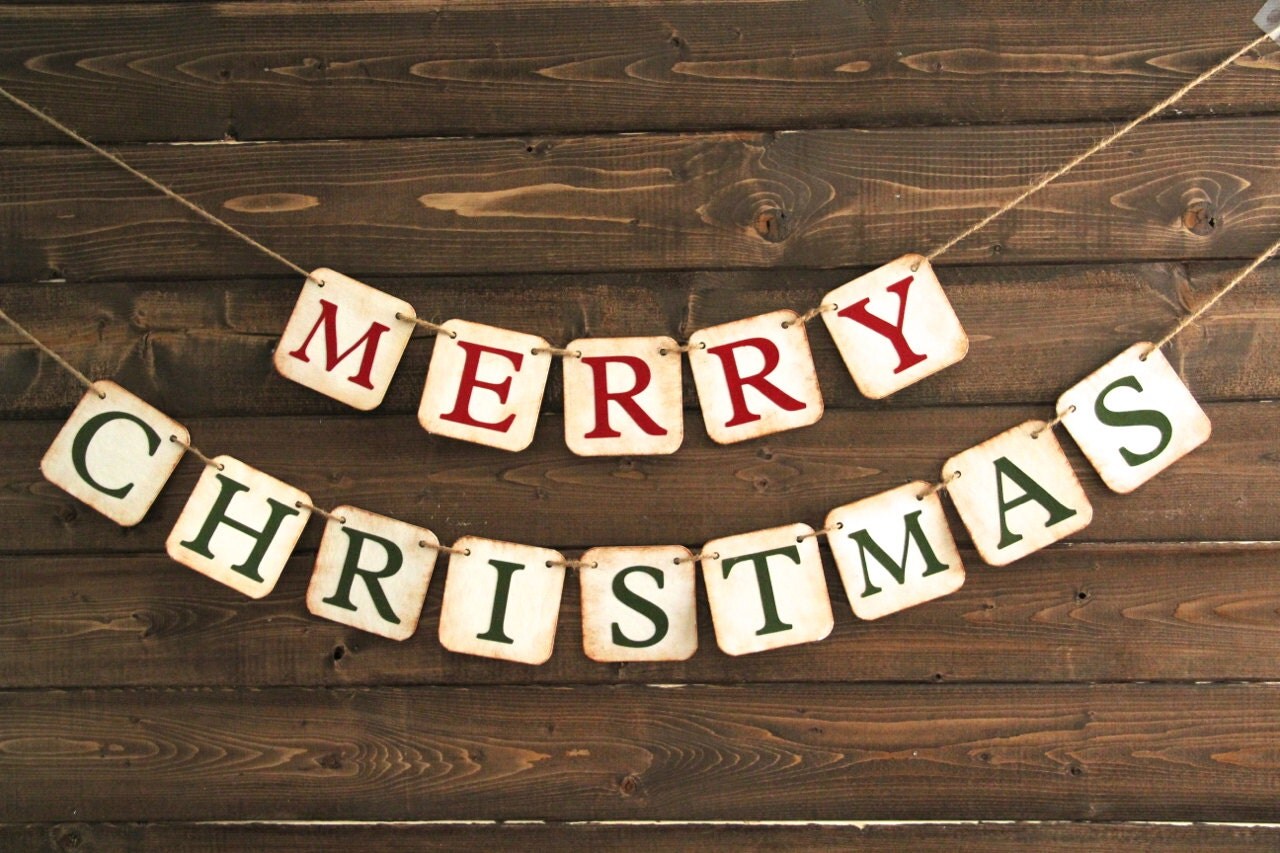 Christmas Banner Mini MERRY CHRISTMAS Decoration Or Photo